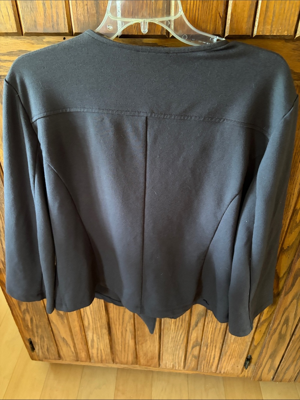 LOFT gray Ruffle-Trim Long Sleeve Jacket-Style Top Size XL - Picture 2 of 4